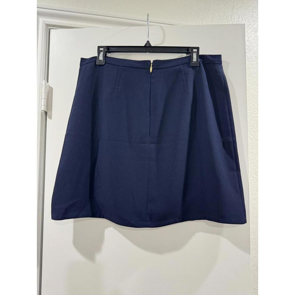 NWT Draper James Margaret Nassau Navy Scallop Hem Mini Skirt- Size 12 - Picture 6 of 9